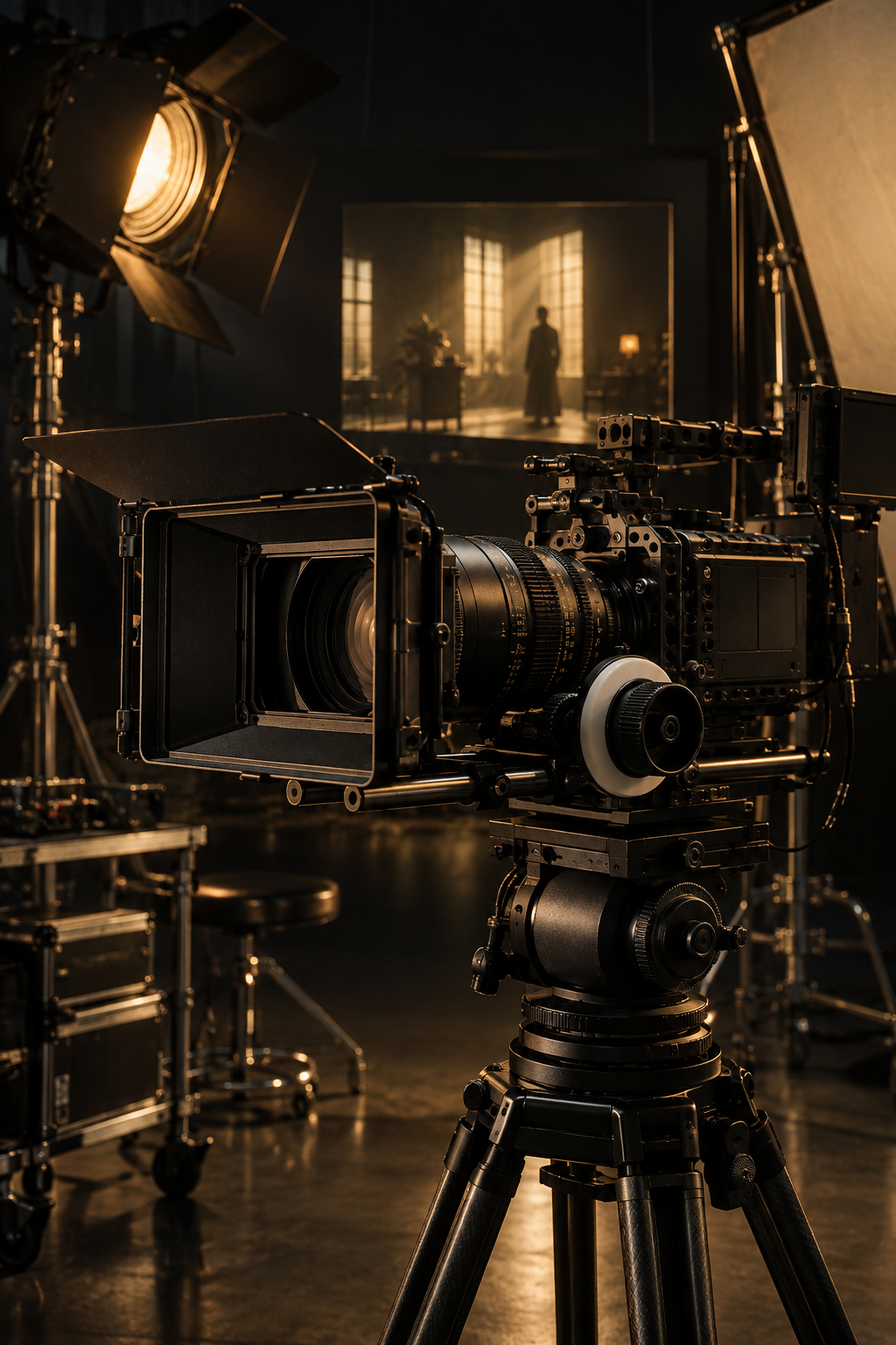 Director of photography framing a cinematic shot